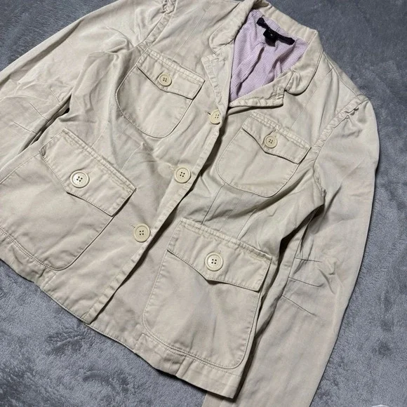 Vintage Y2K MARC JACOBS Sz S Beige Military Utility Jacket Pockets City Boho